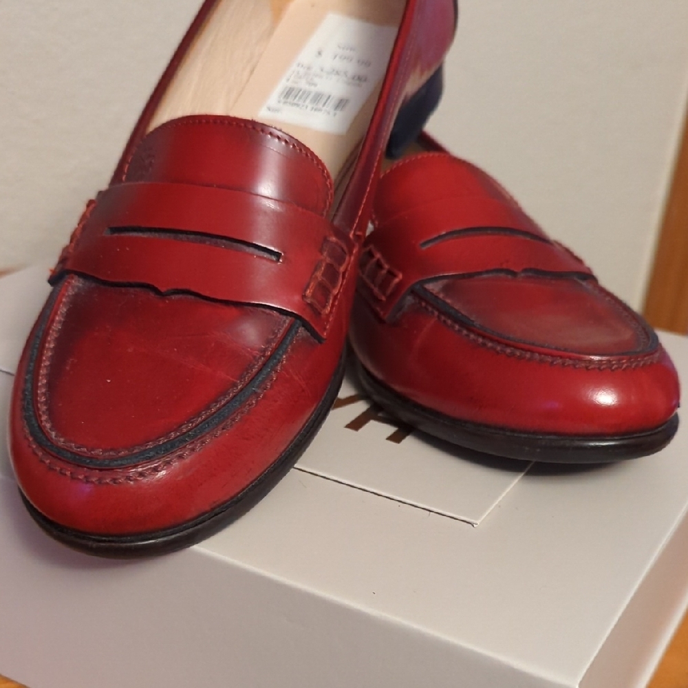 LK Bennett Burgundy Leather Loafers - Picture 4 of 9